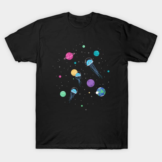 Jellyfish in Space T-Shirt by NeonSunset